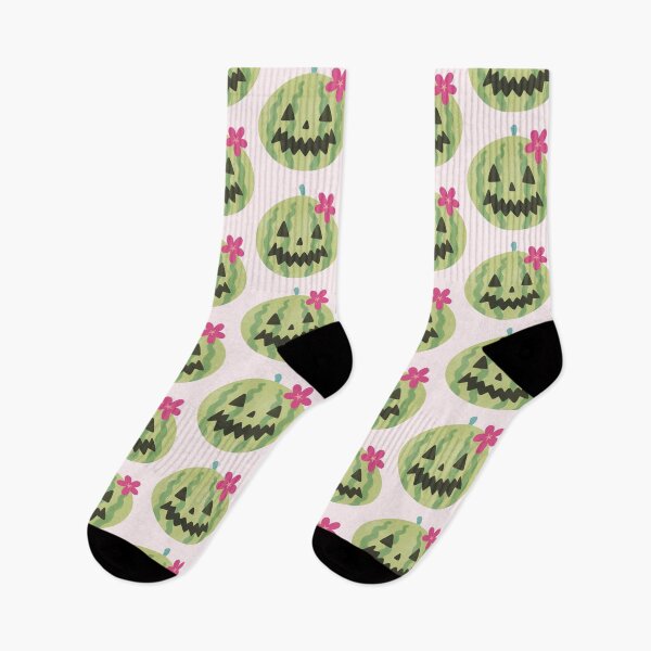 Item preview, Watermelon Jack O Lantern with Pink Flower Cute Summerween designed and sold by winterpumpkin.