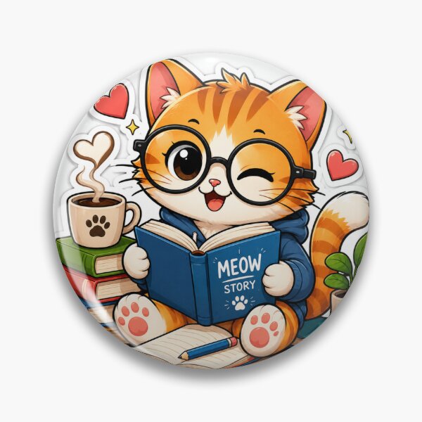 Item preview, Cute Cat Reading Book Sticker designed and sold by NexusPixels.
