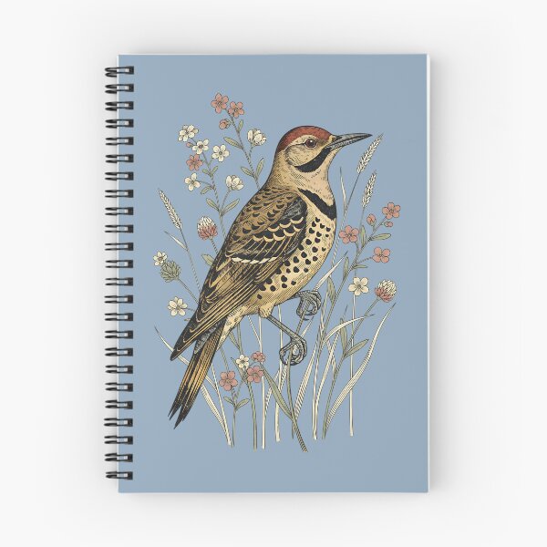 Item preview, Vintage Northern Flicker Wildflower Nature Art designed and sold by BirdsnStuff.