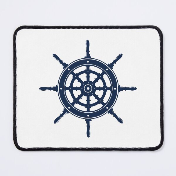 Item preview, Nautical Ship Wheel Helm in Navy Blue designed and sold by oceanys.