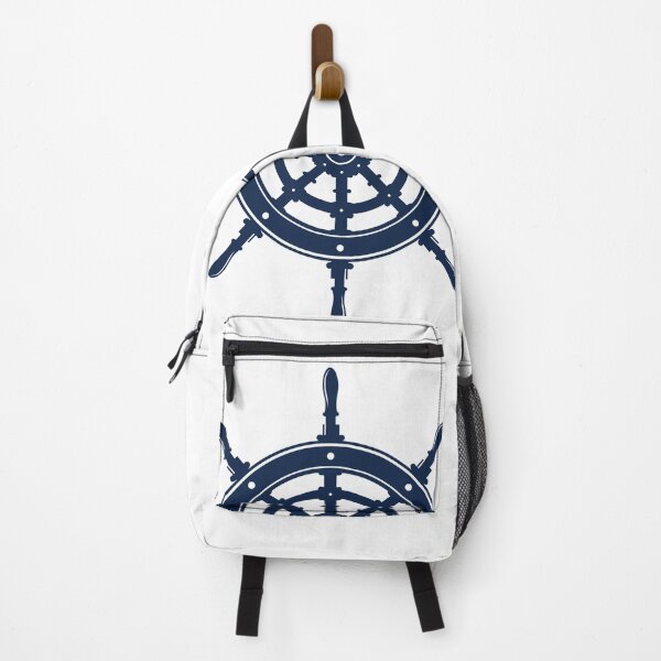 Item preview, Nautical Ship Wheel Helm in Navy Blue designed and sold by oceanys.