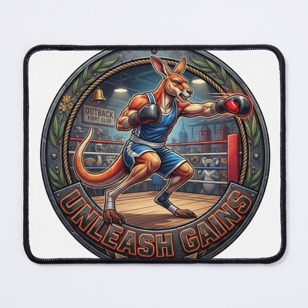 Item preview, Unleash Gains Kangaroo Boxing Gym Art designed and sold by JeevanStickers.