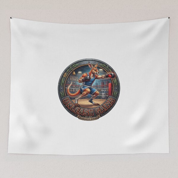 Item preview, Unleash Gains Kangaroo Boxing Gym Art designed and sold by JeevanStickers.