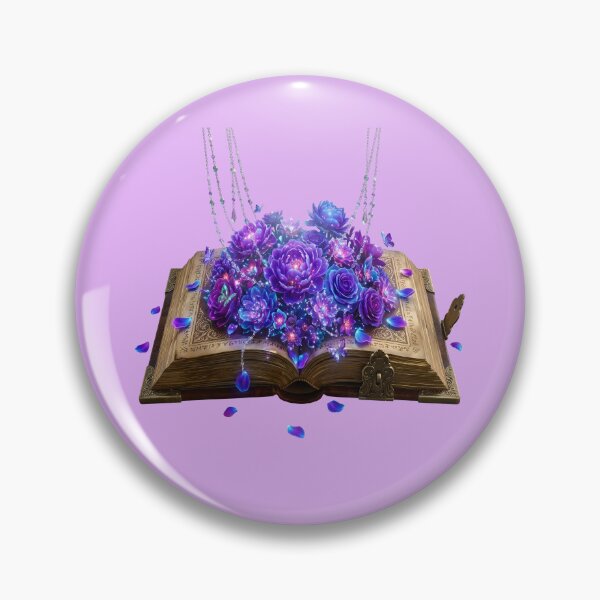 Item preview, Cosmic Fantasy Magical Spellbook with Purple Flowers designed and sold by Utopian-Magic.