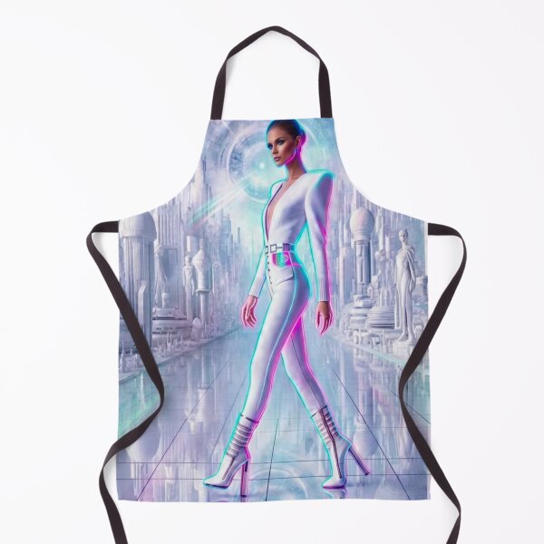 Item preview, Futuristic Neon Cyber Fashion Woman White Bodysuit Sci-Fi City | Cyberpunk AI Art designed and sold by IRON SIREN.