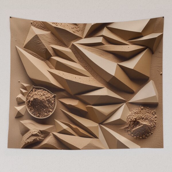 Item preview, Deconstructed Clay Pyramids Geometric Art Print designed and sold by EnmarcArt.