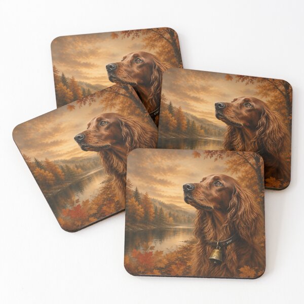 Item preview, Autumn Irish Setter  – Rustic Hunting Dog Art designed and sold by TammyHunterArt.