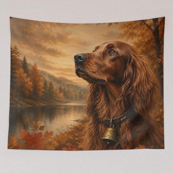 Item preview, Autumn Irish Setter  – Rustic Hunting Dog Art designed and sold by TammyHunterArt.
