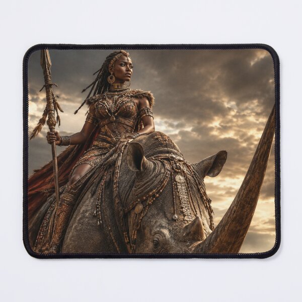 Item preview, Warrior Queen Riding Rhino | Epic African Fant designed and sold by ITSimagination.