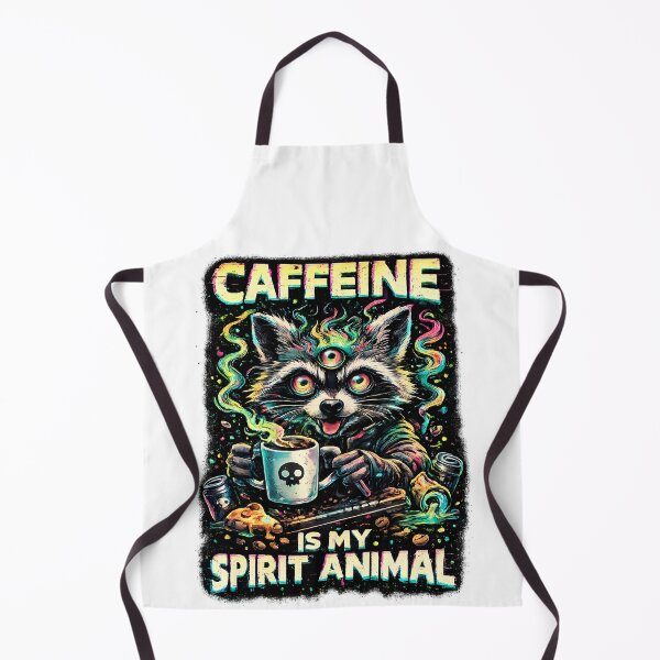 Item preview, Caffeine Is My Spirit Animal Trippy Raccoon Funny Coffee Lover Design designed and sold by RebelVibeX.