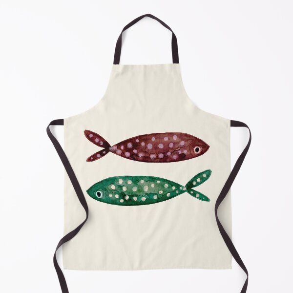 Item preview, Minimalist Earthy Brown and Sage Green Spotted Fish Watercolor designed and sold by MoonOpuluna.