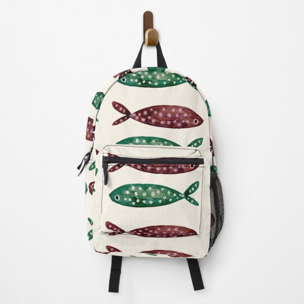 Item preview, Minimalist Earthy Brown and Sage Green Spotted Fish Watercolor designed and sold by MoonOpuluna.