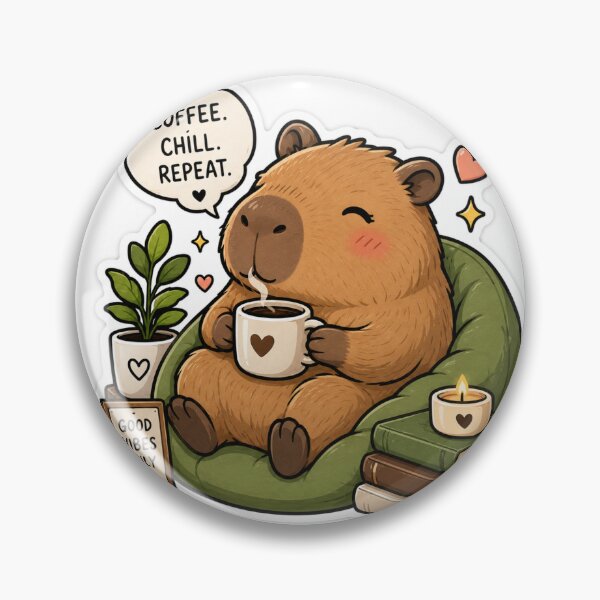 Item preview, Coffee Chill Repeat Capybara Sticker designed and sold by NexusPixels.