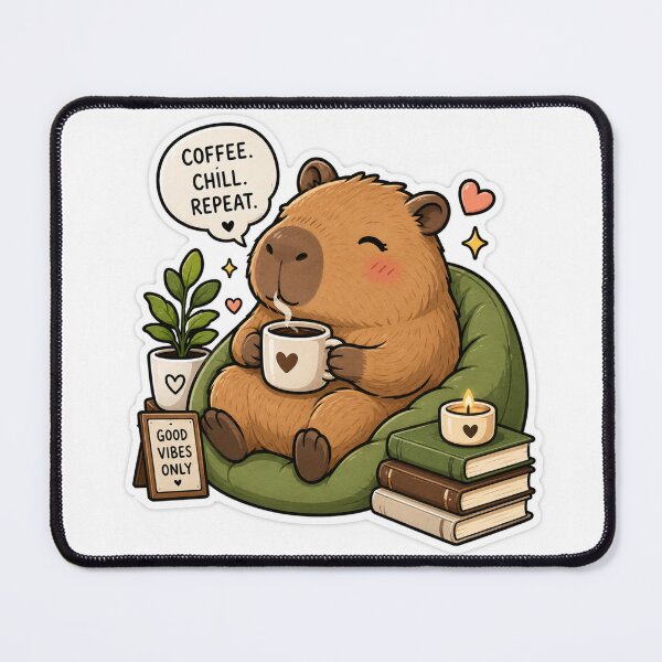 Item preview, Coffee Chill Repeat Capybara Sticker designed and sold by NexusPixels.