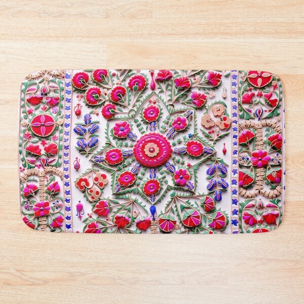 Item preview, Karshi Suzani Uzbekistan Embroidery Print designed and sold by Vicky Brago-Mitchell®.