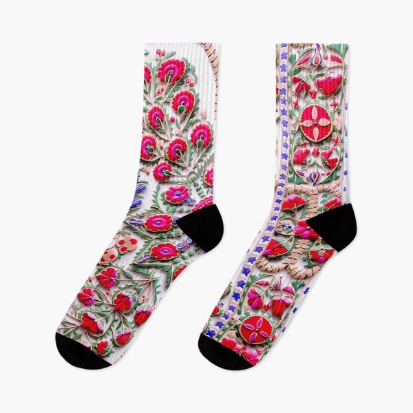 Item preview, Karshi Suzani Uzbekistan Embroidery Print designed and sold by Vicky Brago-Mitchell®.