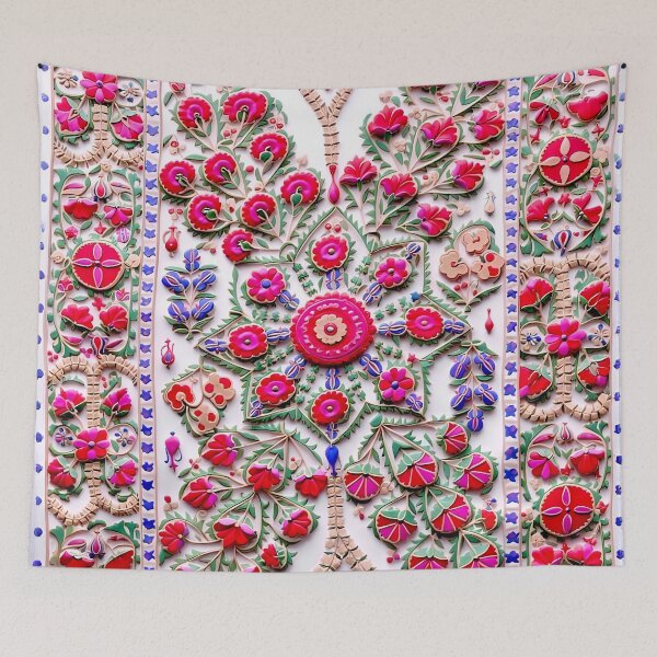 Item preview, Karshi Suzani Uzbekistan Embroidery Print designed and sold by Vicky Brago-Mitchell®.