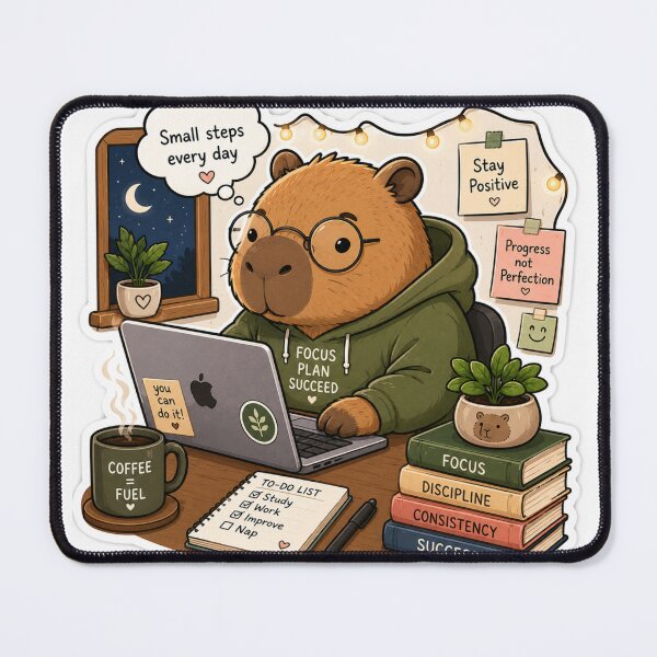 Item preview, Focus Capybara Working on Laptop Sticker designed and sold by NexusPixels.