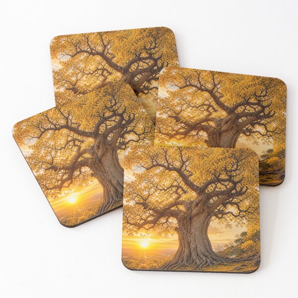 Item preview, Golden tree at bright sunset designed and sold by JuViRo.