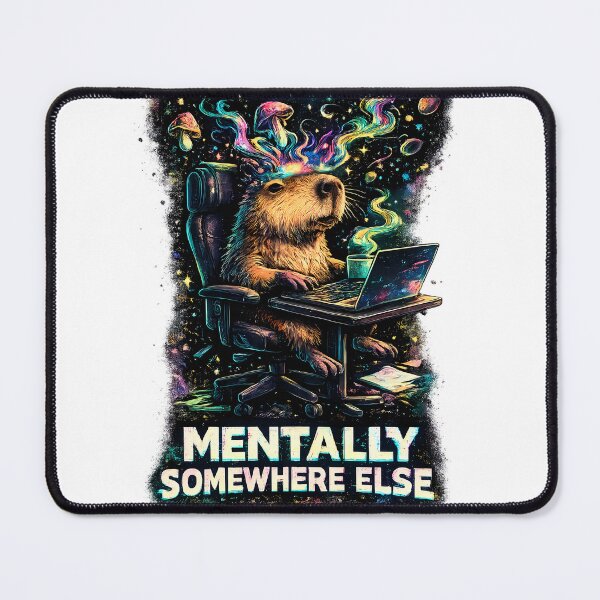 Item preview, Mentally Somewhere Else Trippy Capybara Funny Office Worker Design designed and sold by RebelVibeX.