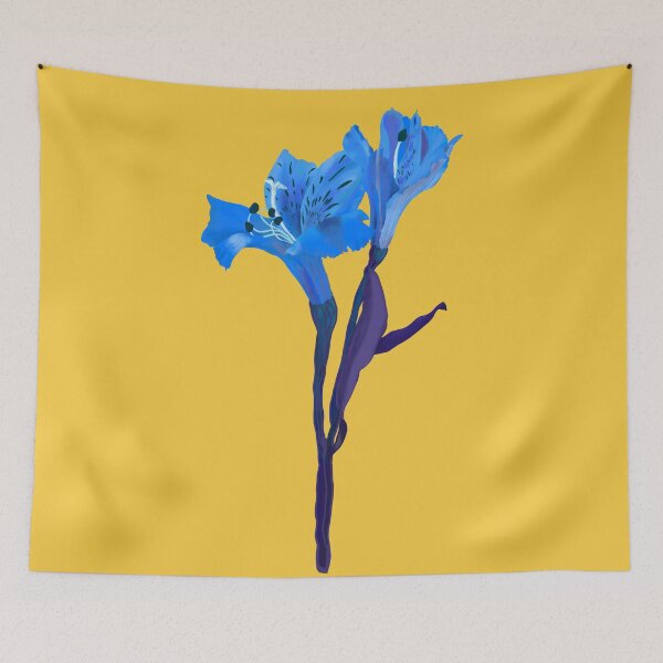 Item preview, Blue Alstroemeria Botanical Flower Hand-Drawn Illustration designed and sold by altastudio.