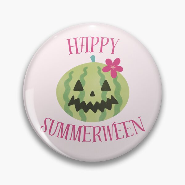 Item preview, Happy Summerween Watermelon Jack O Lantern with Pink Flower designed and sold by winterpumpkin.