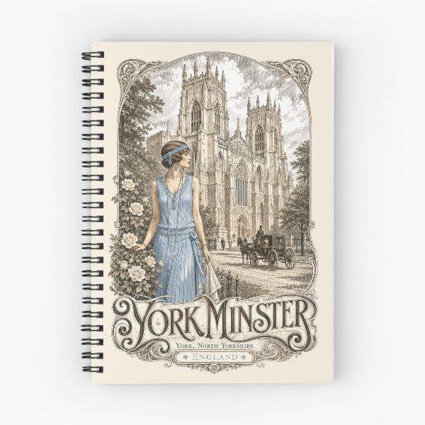 Item preview, York Minster, York, North Yorkshire, England [Wood Engraving] — Flapper Pausing on a Gravel Path Near a Flowering Rose Bush designed and sold by elektronen.
