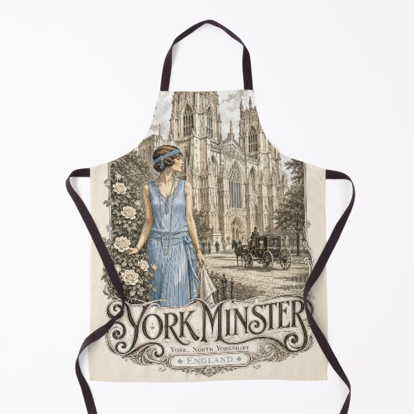 Item preview, York Minster, York, North Yorkshire, England [Wood Engraving] — Flapper Pausing on a Gravel Path Near a Flowering Rose Bush designed and sold by elektronen.