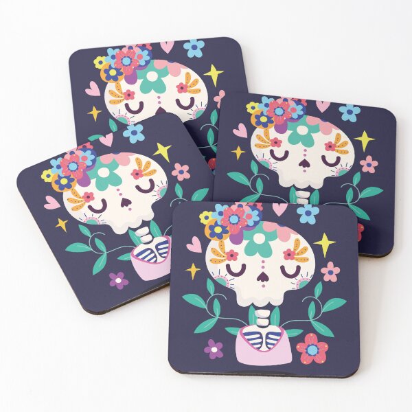 Item preview, Cute Floral Sugar Skull Sticker designed and sold by SkeletonMood.