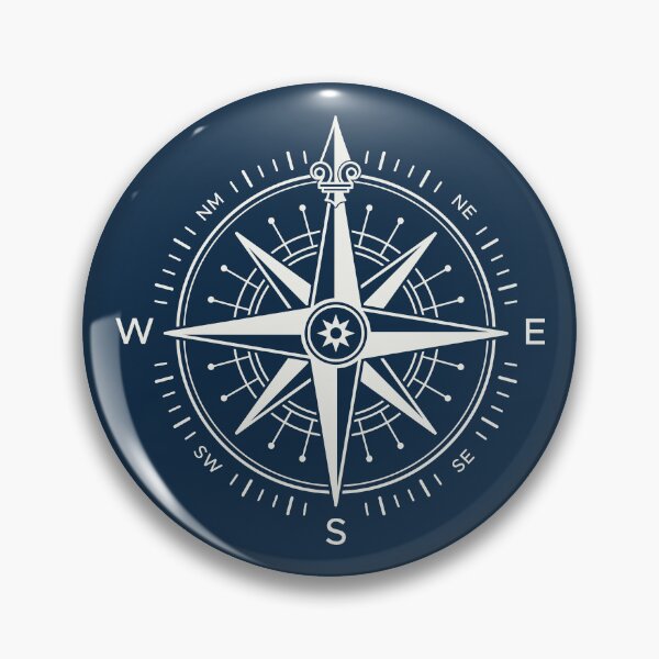 Item preview, Nautical Compass Rose, White on Navy Blue designed and sold by oceanys.
