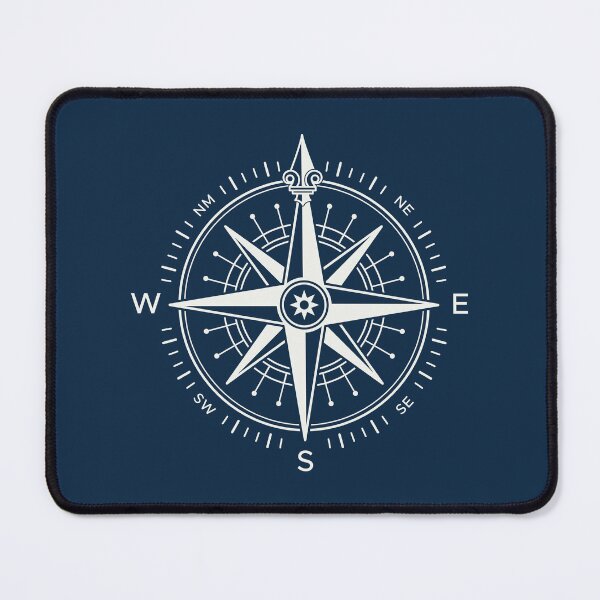 Item preview, Nautical Compass Rose, White on Navy Blue designed and sold by oceanys.