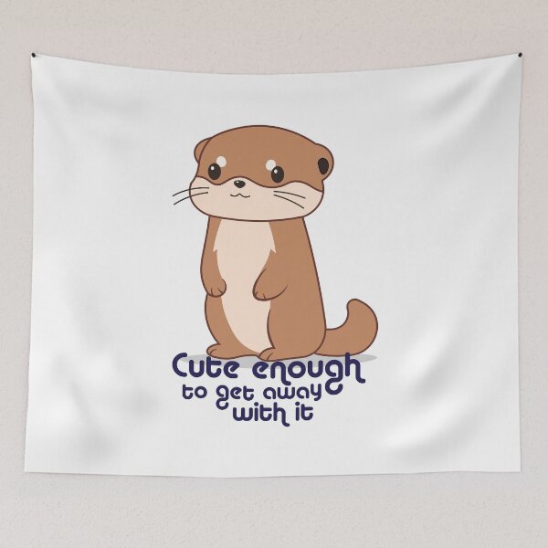 Item preview, Cute Enough to Get Away With It | Angry Kawaii Otter Funny Cartoon designed and sold by Hallowed Artistry.