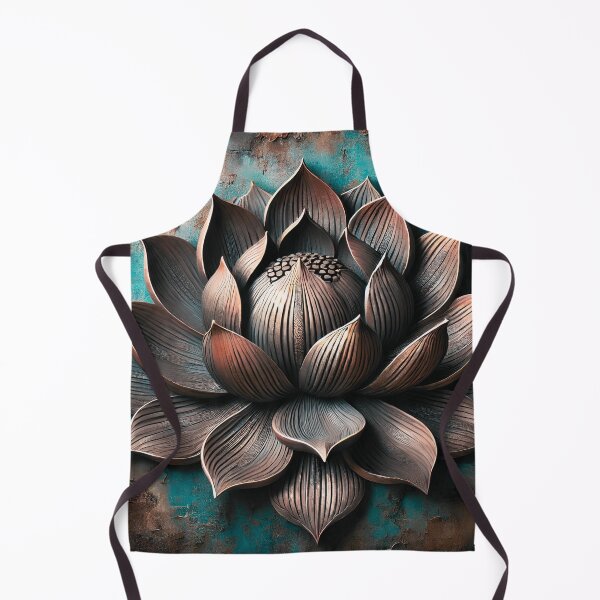 Item preview, Rustic Bronze Lotus Flower on Teal Wall designed and sold by asudesign.