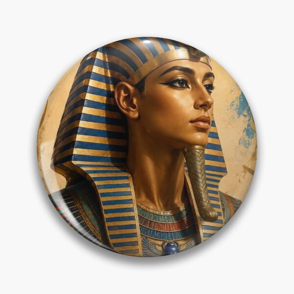 Item preview, Ancient Egyptian Pharaoh Portrait | Royal Golden Egypt Artwork designed and sold by Queen Cleopatra.