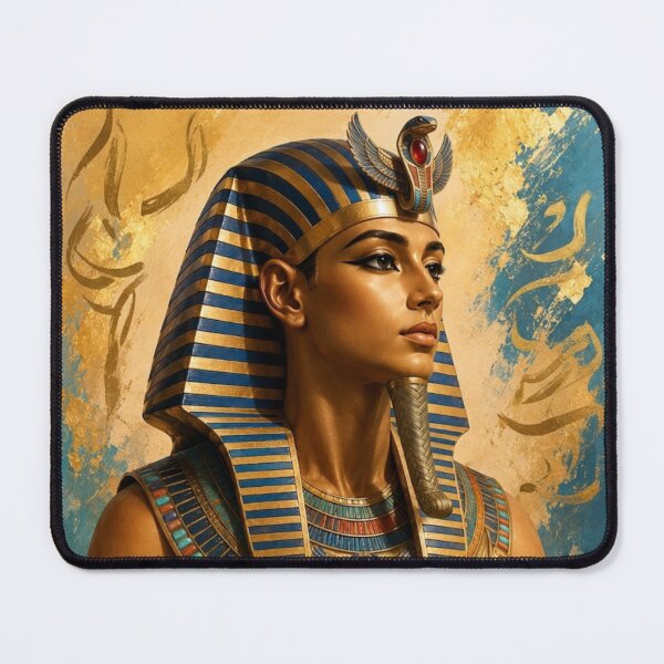 Item preview, Ancient Egyptian Pharaoh Portrait | Royal Golden Egypt Artwork designed and sold by Queen Cleopatra.