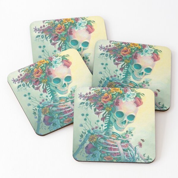 Item preview, Botanical Floral Skeleton Cottagecore Art designed and sold by SkeletonMood.