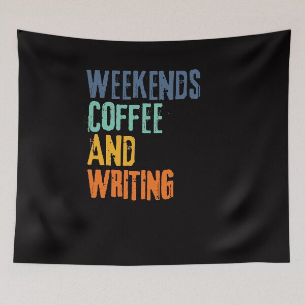 Item preview,  Funny Retro Weekends Coffee and Writing designed and sold by WeirdlyRare.