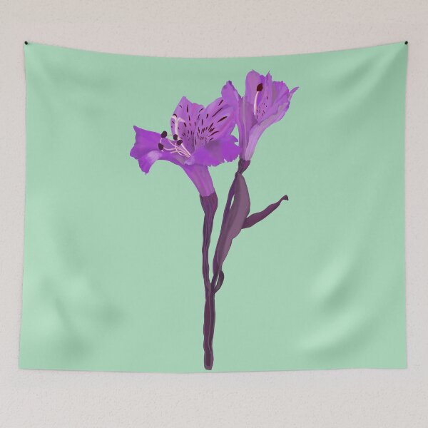 Item preview, Purple Alstroemeria Botanical Flower Hand-Drawn Illustration designed and sold by altastudio.