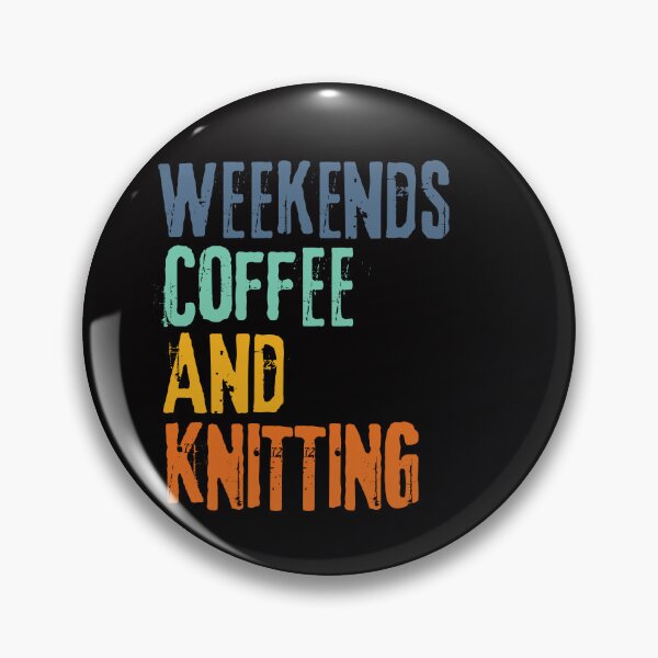 Item preview,  Funny Retro Weekends Coffee and Knitting designed and sold by WeirdlyRare.