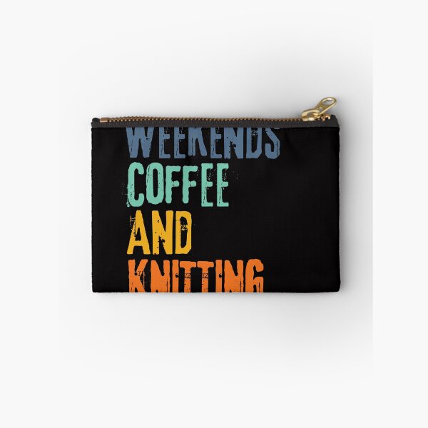 Item preview,  Funny Retro Weekends Coffee and Knitting designed and sold by WeirdlyRare.