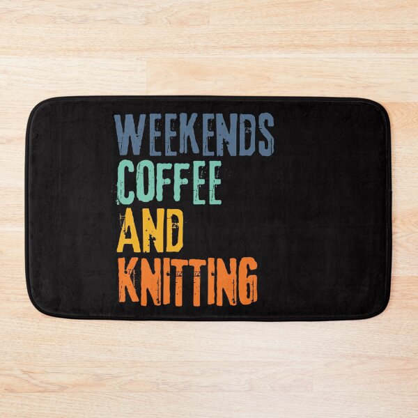 Item preview,  Funny Retro Weekends Coffee and Knitting designed and sold by WeirdlyRare.