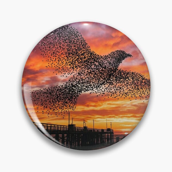 Item preview, Aberystwyth Pier Starling Murmuration Sunset designed and sold by DuckOddity.