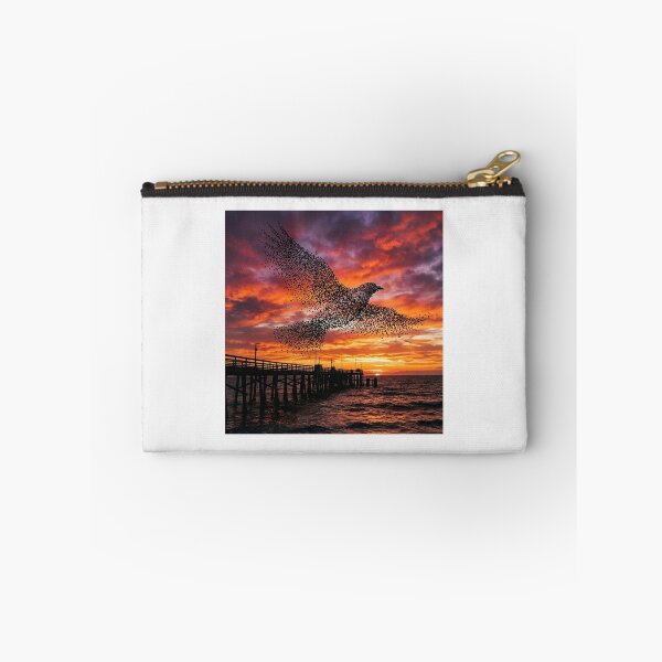 Item preview, Aberystwyth Pier Starling Murmuration Sunset designed and sold by DuckOddity.