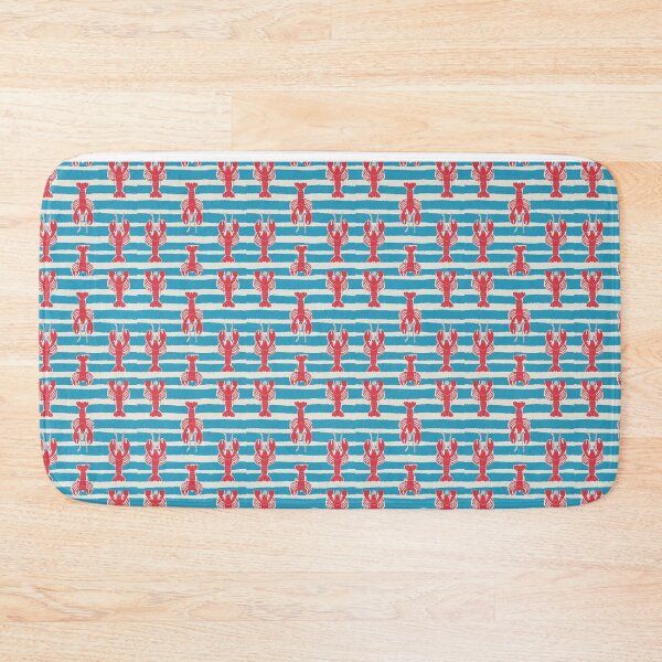 Item preview, Coastal Preppy Blue Lobster Stripe Pattern designed and sold by GREENSandGRACE.