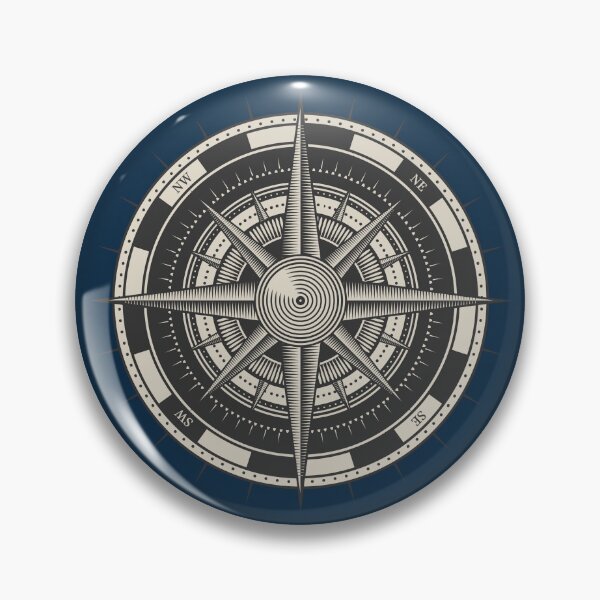 Item preview, Vintage Engraved Compass Rose, Navy Blue designed and sold by oceanys.