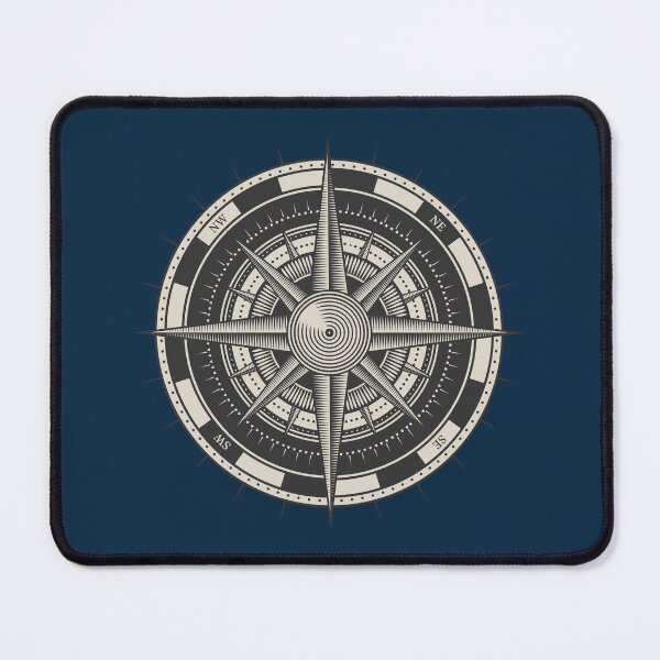 Item preview, Vintage Engraved Compass Rose, Navy Blue designed and sold by oceanys.