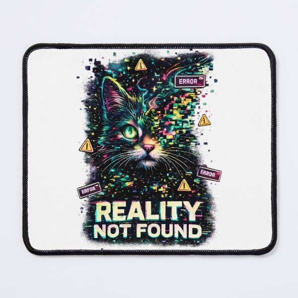 Item preview, Reality Not Found Glitch Cat Trippy Cyberpunk Funny Design designed and sold by RebelVibeX.