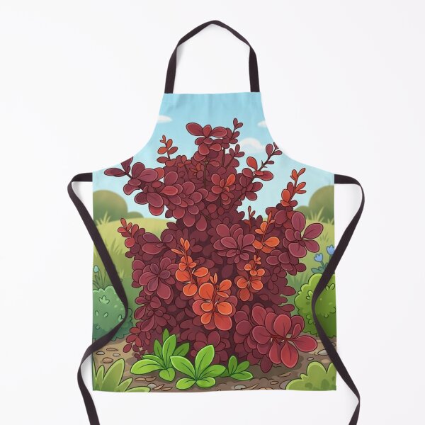 Item preview, Vibrant Red Barberry Bush Whimsical Garden Illustration designed and sold by AirCrayons27.