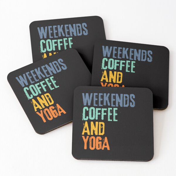 Item preview,  Funny Retro Weekends Coffee and Yoga designed and sold by WeirdlyRare.