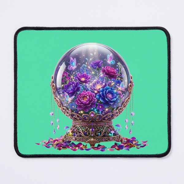 Item preview, Magical Crystal Ball with Purple Roses and Spellbook designed and sold by Utopian-Magic.